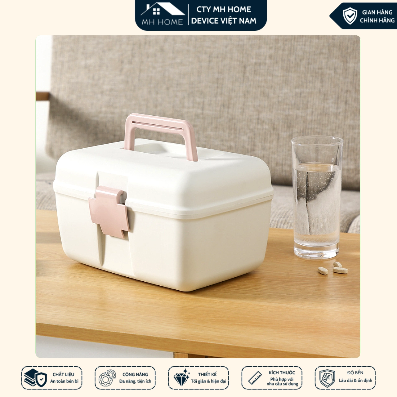 Hộp Đựng Thuốc Gia Đình Có Quai Xách Nhiều Ngăn Đa Năng Tiện Lợi | MH Home